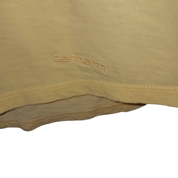 Carhartt Hooded Henley Long Sleeve Shirt Womens XL Yellow - Picture 4 of 8